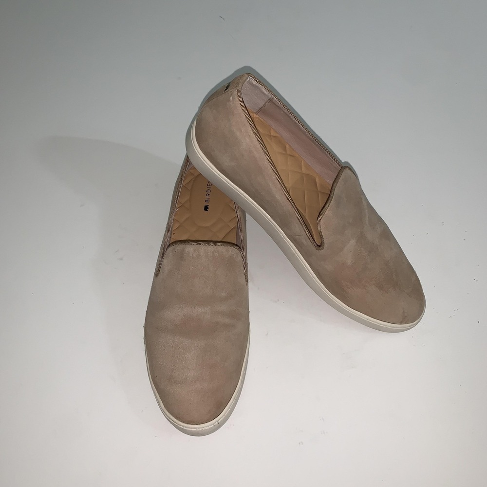 Birdies Shoes Womens Size 8 Beige Suede Slip On Flats Comfort Casual Sneakers
